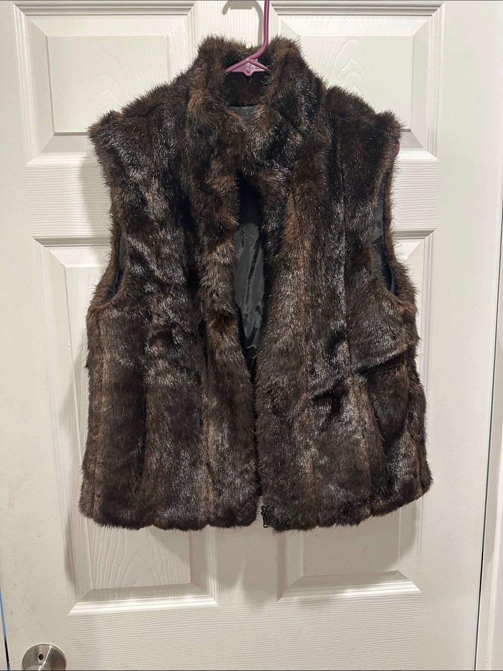 giacca Dark Brown Faux Fur Vest